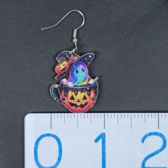 ๐ Halloween Ghost in Pumpkin Cup Earrings (NWOT) - Picture 5 of 6